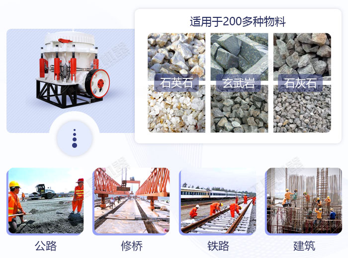 圓錐破碎機(jī)應(yīng)用領(lǐng)域及加工效果展示