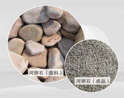 經(jīng)石子生產線處理后的河卵石成品